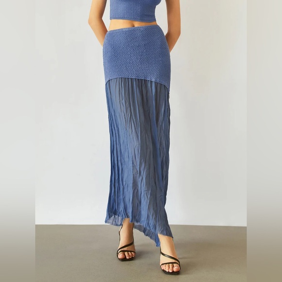 NWT Commense Sea Breeze Set - Crop Knit Tank & Patchwork Maxi Skirt - Picture 5 of 6